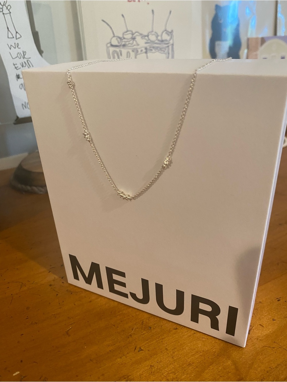 Mejuri Floating Lab Grown Sapphire Necklace in Sterling Silver